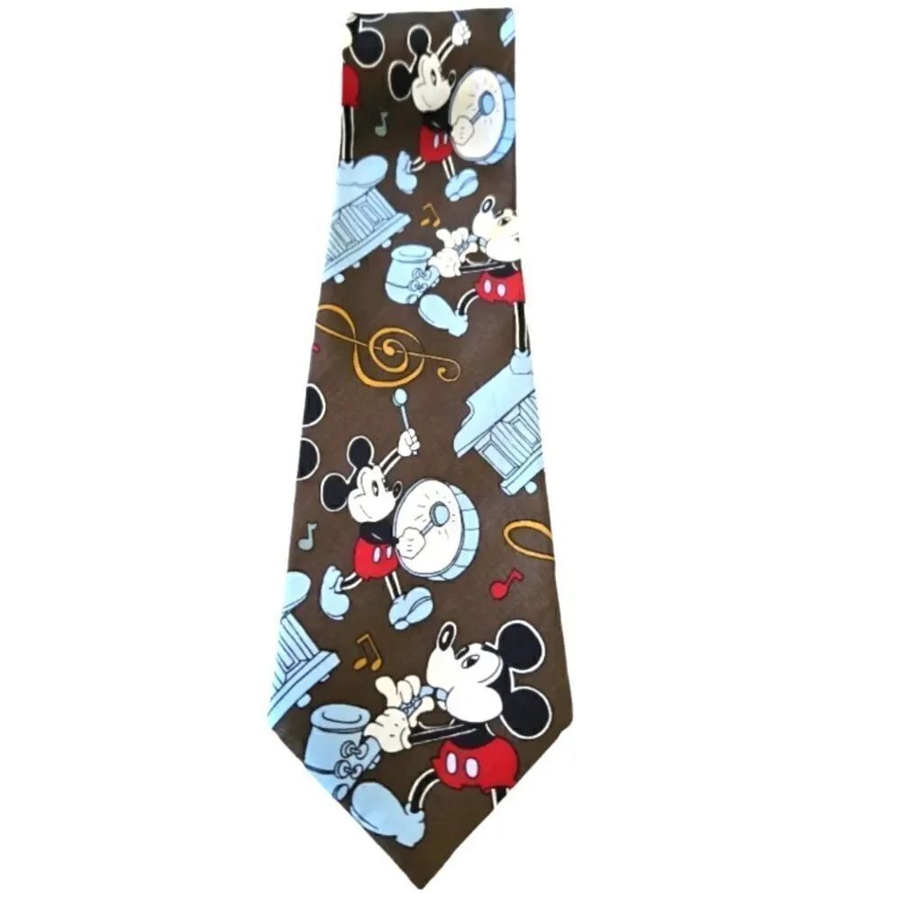 EC VINTAGE DISNEY MICKEY MOUSE PLAYING INSTRUMENTS TIE OSFM